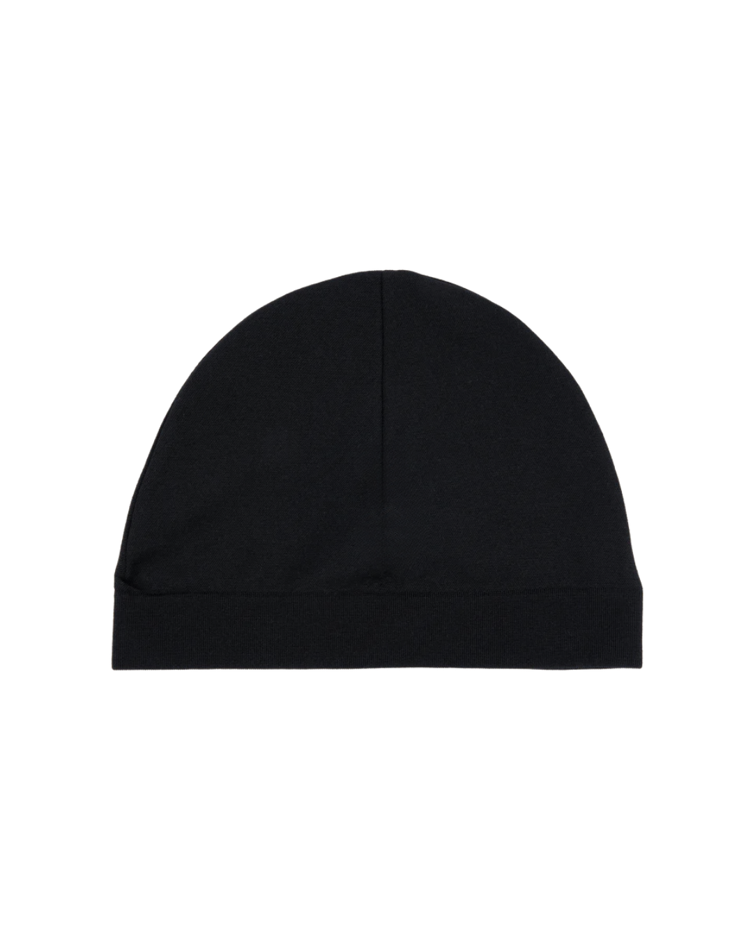 Black skull beanie on a white background